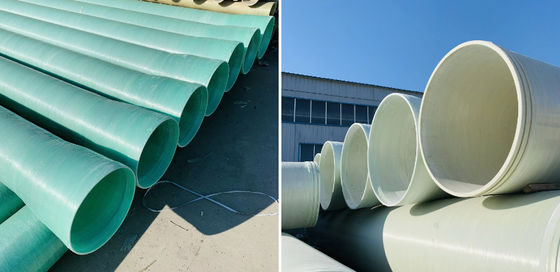Pièces en fibre de verre renforcées de fibres de verre Frp Plastiques Pièces de mortier Grp Pipe de sable Pipe anti-corrosion