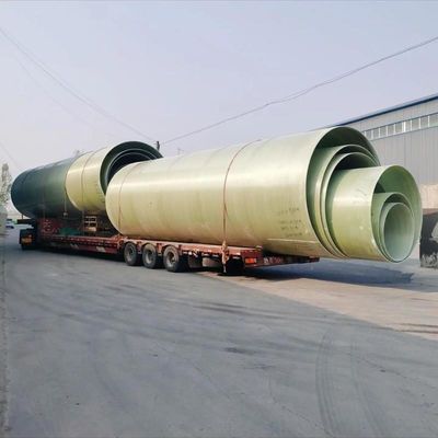 Réglage de l'eau Tubes en FRP en fibre de verre Tubes ronds en FRP légers avec bride imprimée
