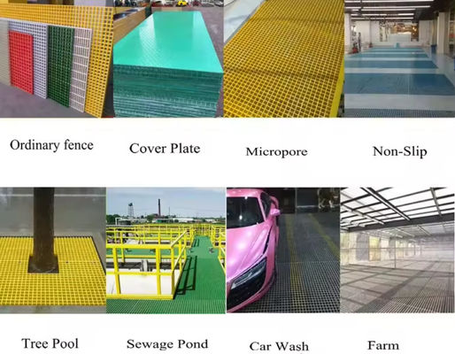 38x38mm FRP grille pour les panneaux solaires toit haut des allées et passages en plastique plancher grille feuille de panneau