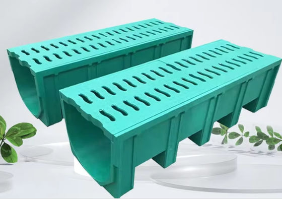 FRP GRP 200 mm Fibre de verre Trench Drain Grates Gouttière Anti-corrosion Facile à nettoyer
