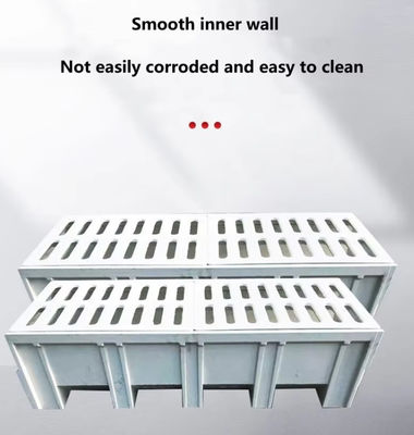 FRP GRP 200 mm Fibre de verre Trench Drain Grates Gouttière Anti-corrosion Facile à nettoyer