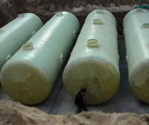 500 L/H FRP réservoir septique souterrain, réservoir bio de traitement des eaux usées FRP