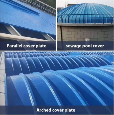 Couvercle à arc en FRP antidérapant en plaque collectrice de gaz Couvercle de piscine en plastique renforcé de fibres