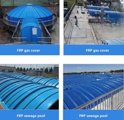 Pour les eaux usées industrielles, couverture en FRP en fibre de verre, revêtement de toiture ondulé, tôle de carrelage, ignifuge