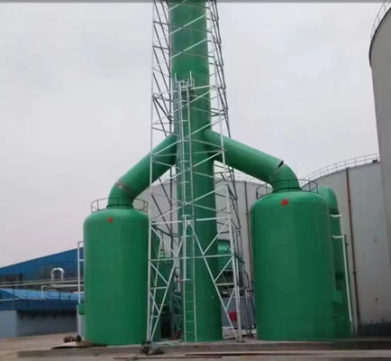 Tour de désulfuration en FRP à haute capacité, épurateur de gaz d'ammoniac en plastique renforcé de fibres
