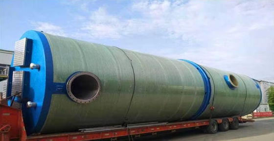 Station de pompage des eaux usées en FRP pour la construction Station de pompage des eaux usées en fibre de verre préfabriquée