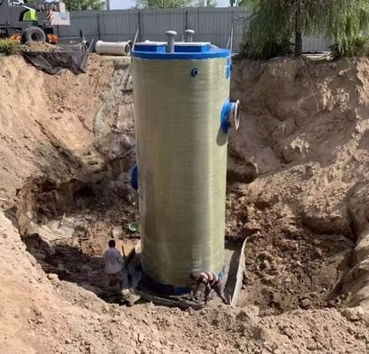 Pompes préfabriquées en FRP GRP intégrées pour la solution de traitement des eaux usées de lutte contre les inondations