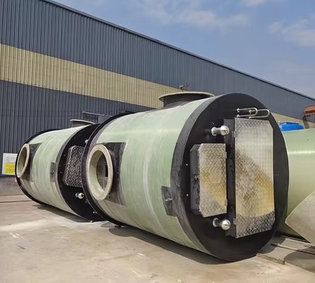 Pompes préfabriquées en FRP GRP intégrées pour la solution de traitement des eaux usées de lutte contre les inondations