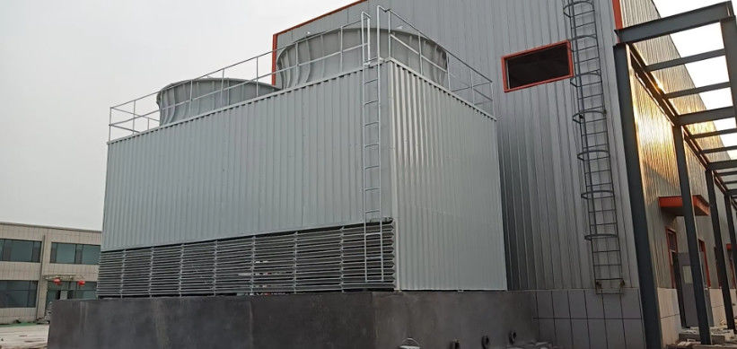 FRP GRP Structure à double entrée d'air Tour de refroidissement de l'eau Carré de débit croisé Faible bruit