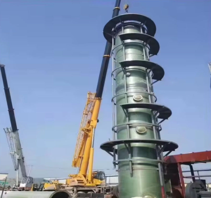 Tour d'absorption en fibre de verre industrielle GRP Frp pour le traitement des déchets acides et la purification des gaz