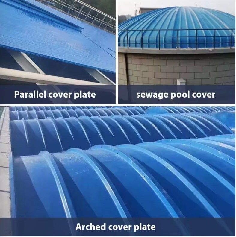 Couvercle à arc en FRP antidérapant en plaque collectrice de gaz Couvercle de piscine en plastique renforcé de fibres