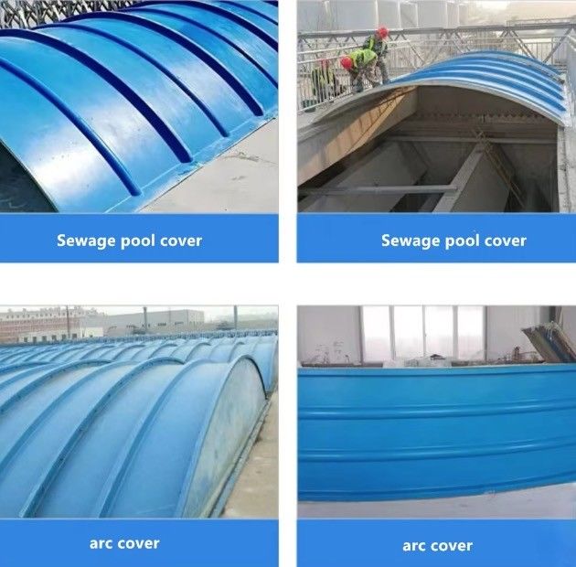 Pour les eaux usées industrielles, couverture en FRP en fibre de verre, revêtement de toiture ondulé, tôle de carrelage, ignifuge